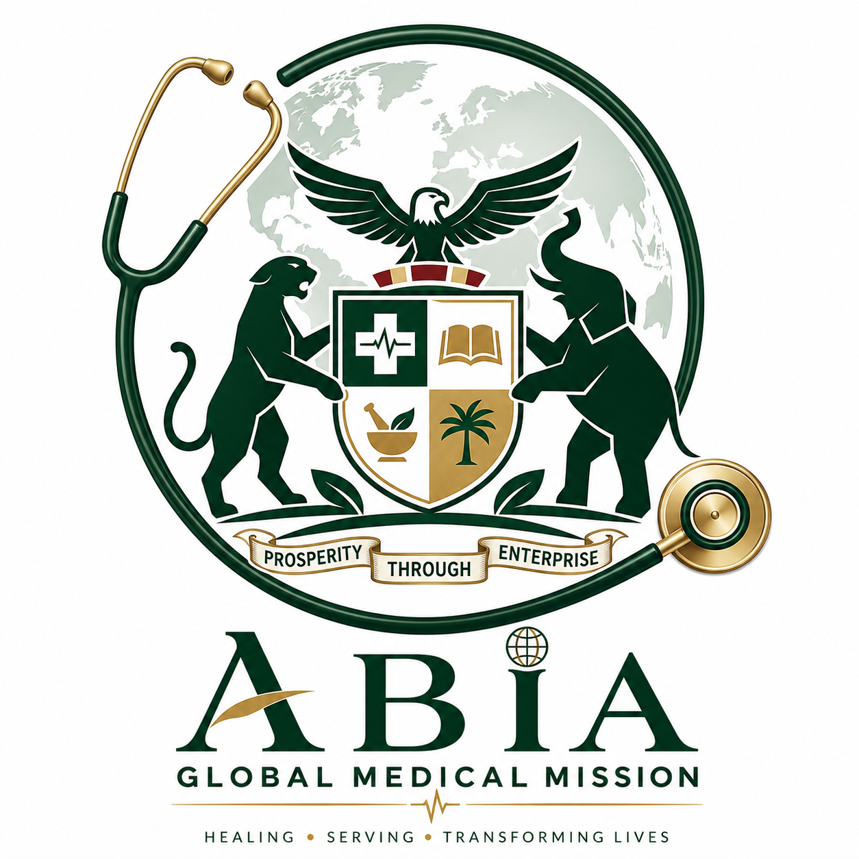 Abia Global Medical Mission emblem — Healing, Serving, Transforming Lives